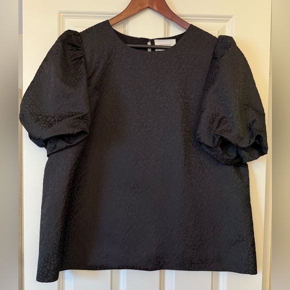 Pomander Place by Tuckernuck Black Jacquard Lyla Black Blouse size XXL - Picture 2 of 14